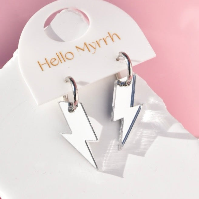 Lightning Bolt - Silver Mirror - Small