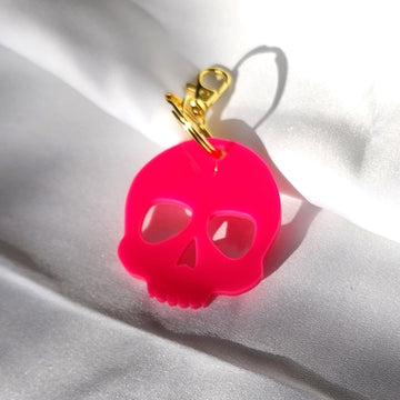 Skull Keychain | Neon Pink