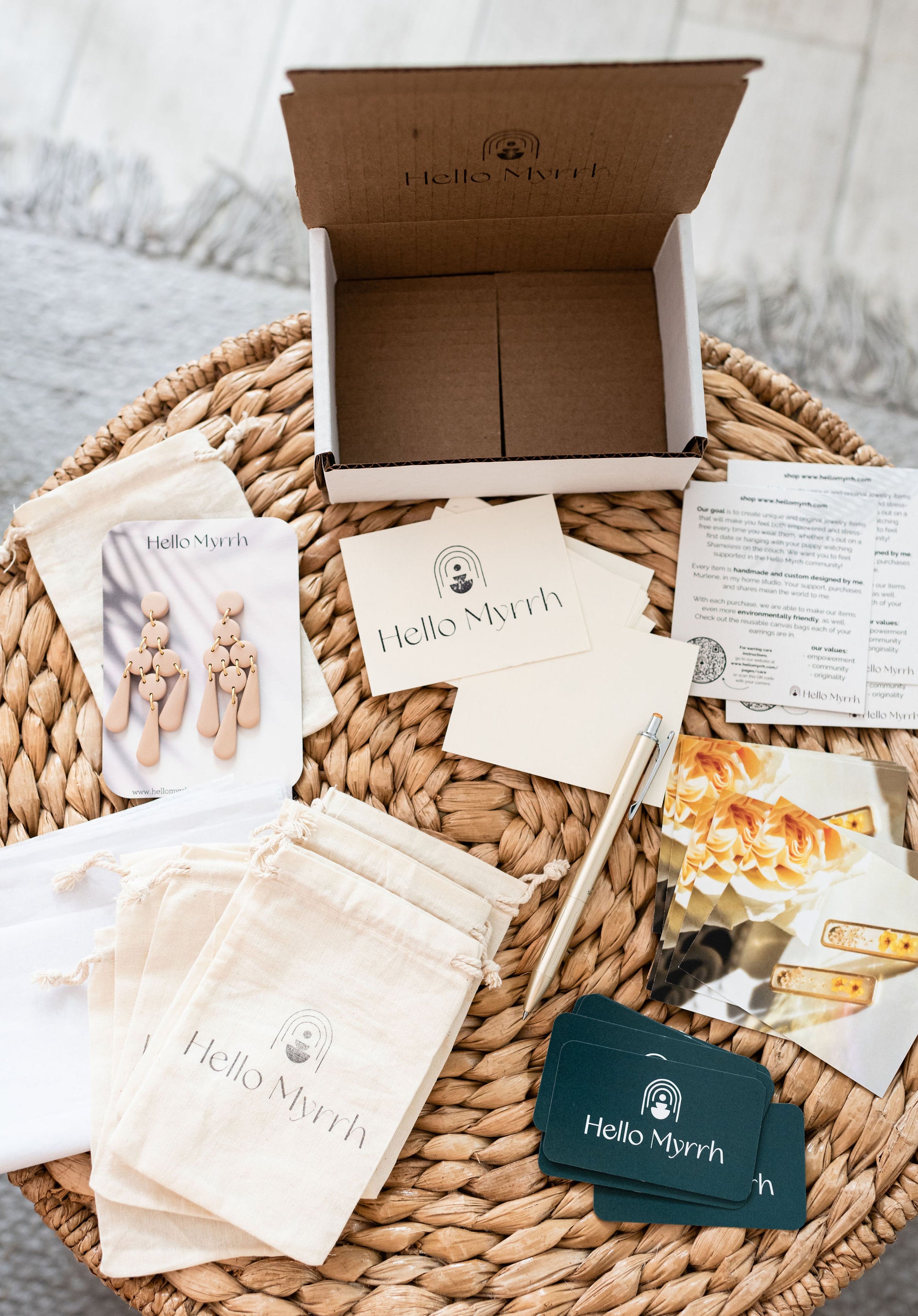 hello myrrh packaging sustainability cloth bags