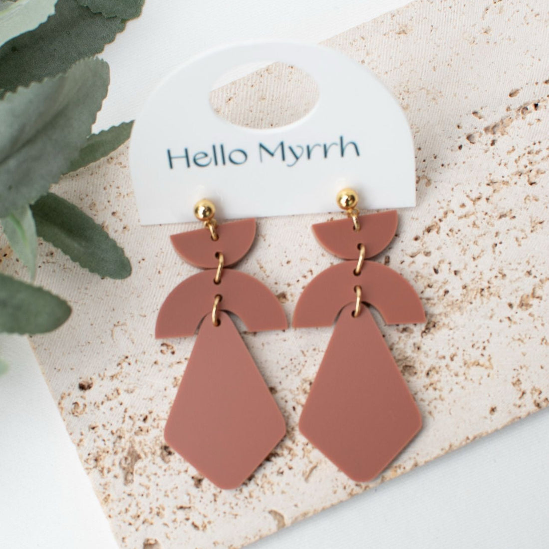 Daya - Cowboy Earrings with Earthy Hue and Geometric Pattern