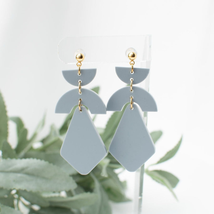 Daya - Blue Earrings with Bold Geometric Design