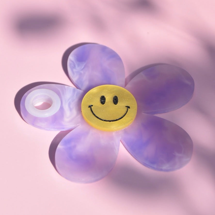 Stanley Name Plate | Lilac Smiley Flower