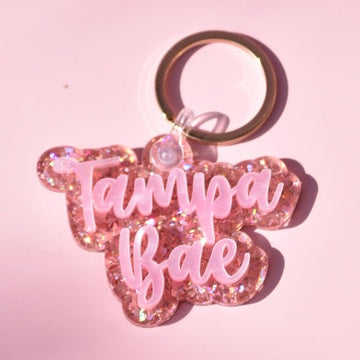 Tampa Bae Keychain - Pink