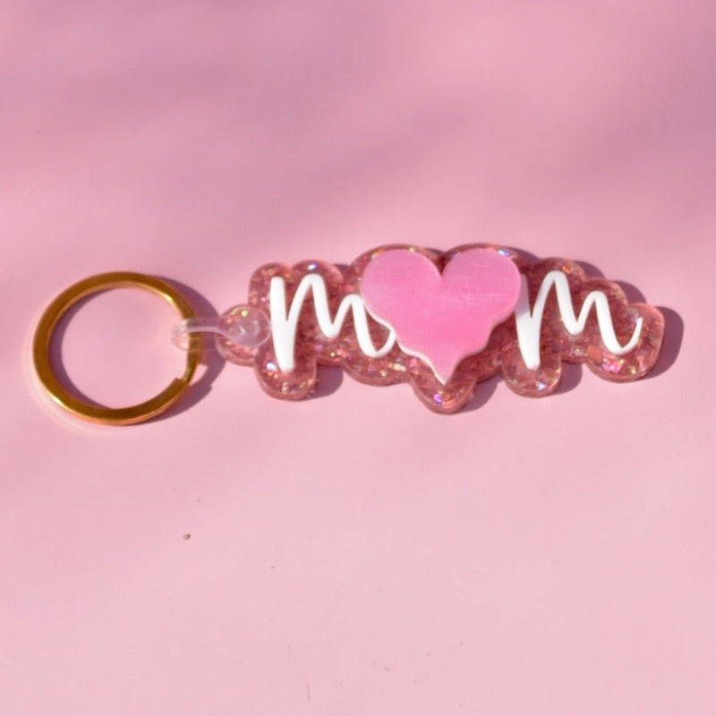 Mom Keychain - Pink