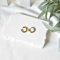 Two-Tone Silver/Gold Iris Hoop