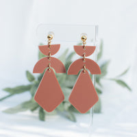 Daya - Cowboy Earrings with Earthy Hue and Geometric Pattern