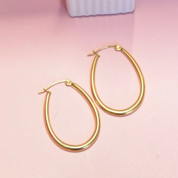 Elegant Teardrop Hoop Earrings in Gold