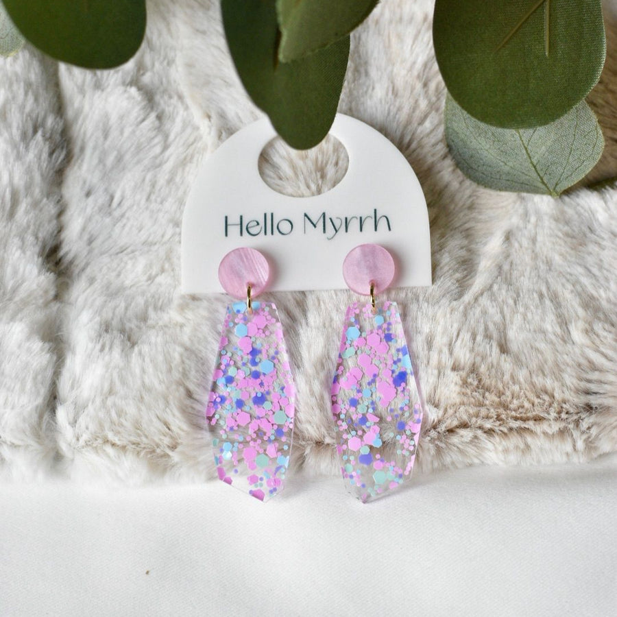 Faye Glimmer Earrings with Pastel Confetti Design