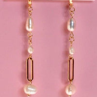 Pearlina Earrings with Delicate Pearls and Gold Accents