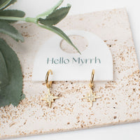 Stella Earrings with Gold Hoops and Star Charm