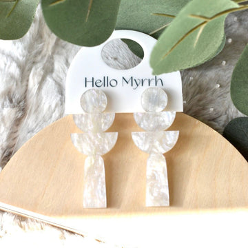 Sani Earrings with Iridescent Layered Geometric Design