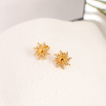 Solara Earrings with Sun-Inspired Gold Design