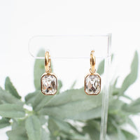 Crystal Eloise Earrings with Clear Gems and Gold Setting