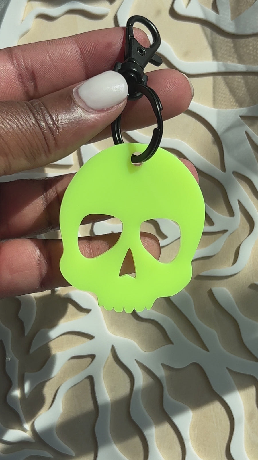 Skull Keychain | Neon Yellow