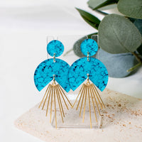 Turquoise Radiance Earrings with Gold Accents